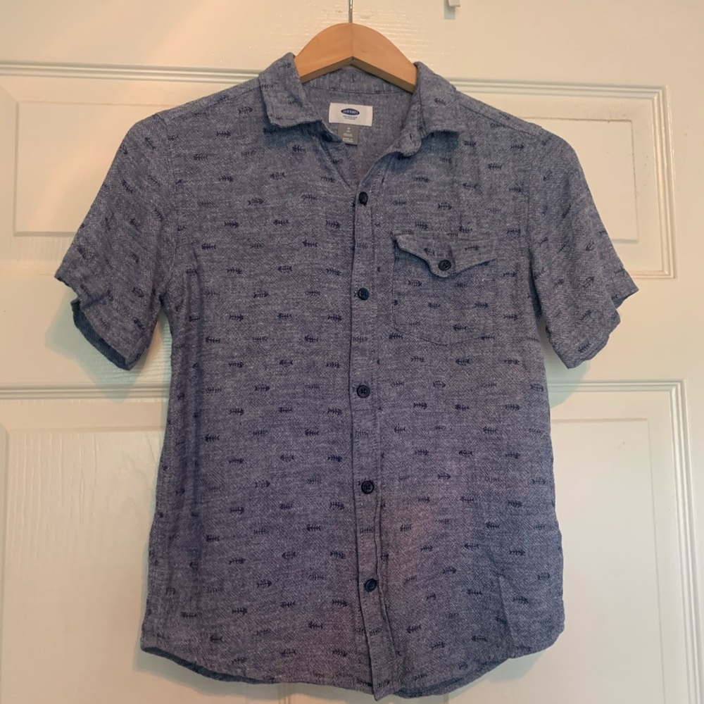 Boys Navy Button Up